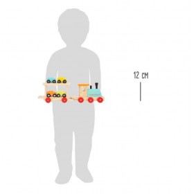 Train Locomotive avec remorque d'Automobile en Bois - Legler