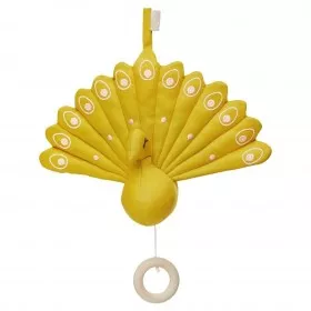 Camcam Mobile Musical Paon Moutarde Bio - CAMCAM
