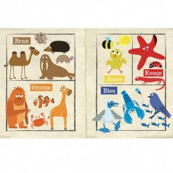 Crinkly - Livre en tissu les couleurs des animaux - Poppik