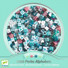 Djeco 1000 perles Alphabets Argent - Djeco
