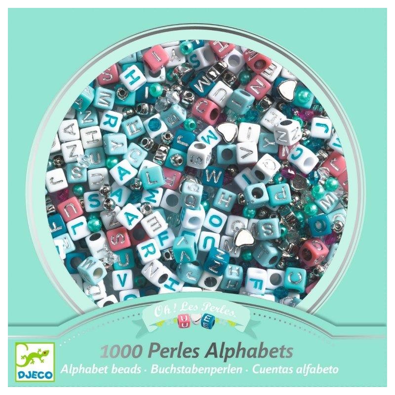 Djeco 1000 perles Alphabets Argent - Djeco
