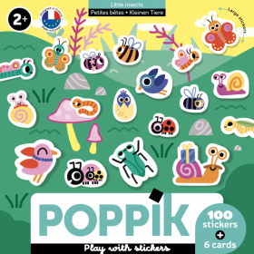 PoppiK Mes premiers Stickers en 100 Gommettes sur les petits bêtes - Poppik