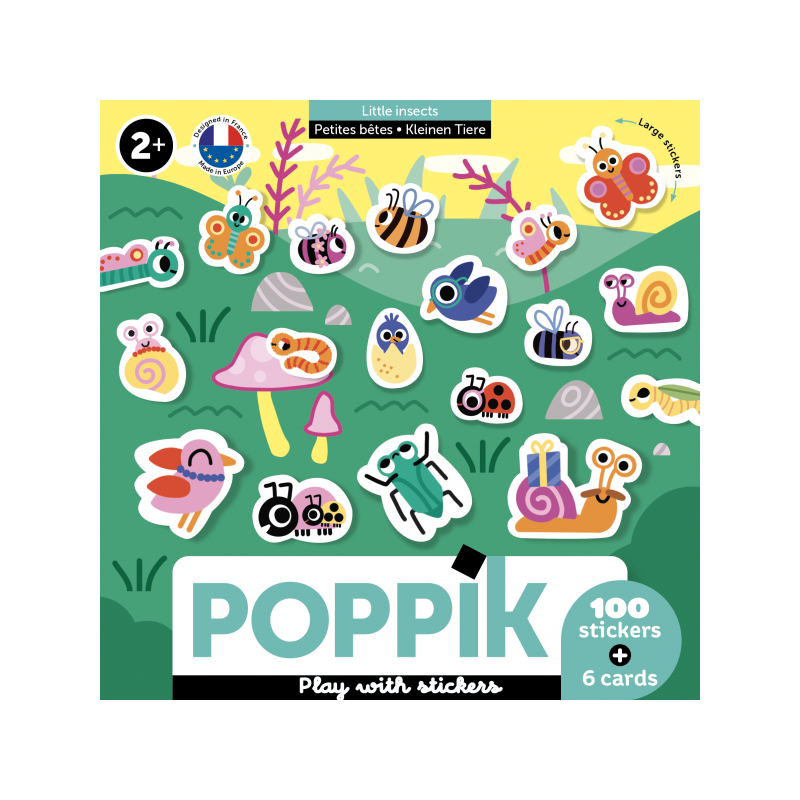 PoppiK Mes premiers Stickers en 100 Gommettes sur les petits bêtes - Poppik