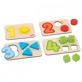 Goki Puzzle Comptage et correspondances les chiffres de 1 à 4 - Goki