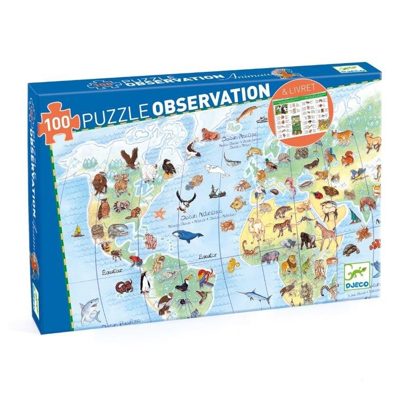 Djeco Puzzle d'observation Les animaux du monde 100pcs - Djeco