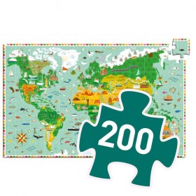 Djeco Puzzle d'observation Le Tour du monde 200pcs - Djeco