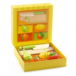 Accessoire marchande- Les Fruits avec scratch en bois - Djeco