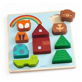 Djeco Puzzle relief Puzz & Match Raimbow - Djeco
