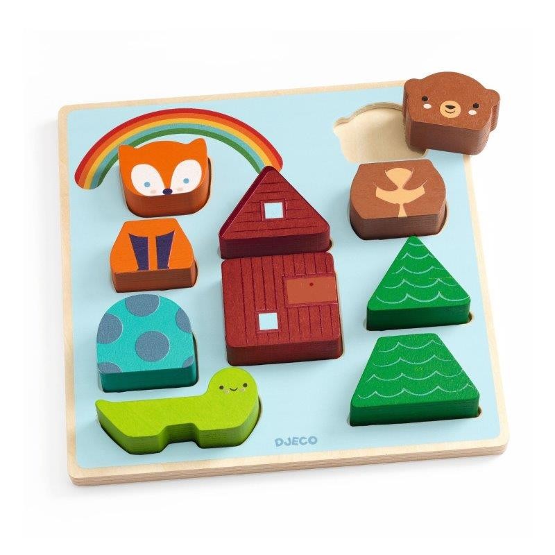 Djeco Puzzle relief Puzz & Match Raimbow - Djeco