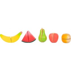 Accessoire marchande- Les fruits avec scratch en bois - Legler