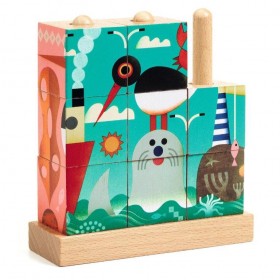 Cube en bois Puzz -up Sea la mer - Djeco