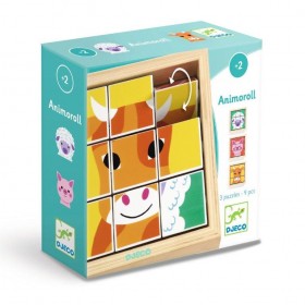 Animoroll Puzzle tournant dans un cadre en bois - Djeco