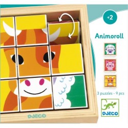 Animoroll Puzzle tournant dans un cadre en bois - Djeco