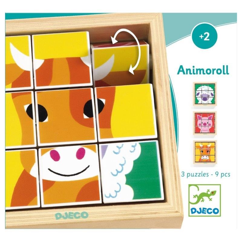 Animoroll Puzzle tournant dans un cadre en bois - Djeco