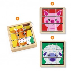 Animoroll Puzzle tournant dans un cadre en bois - Djeco