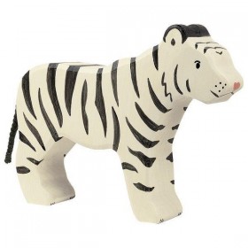 Figurine en Bois Holztiger Le Tigre blanc debout - Holztiger