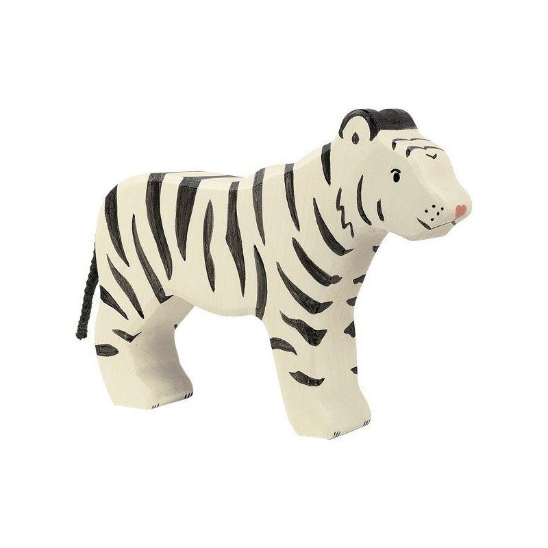 Figurine en Bois Holztiger Le Tigre blanc debout - Holztiger