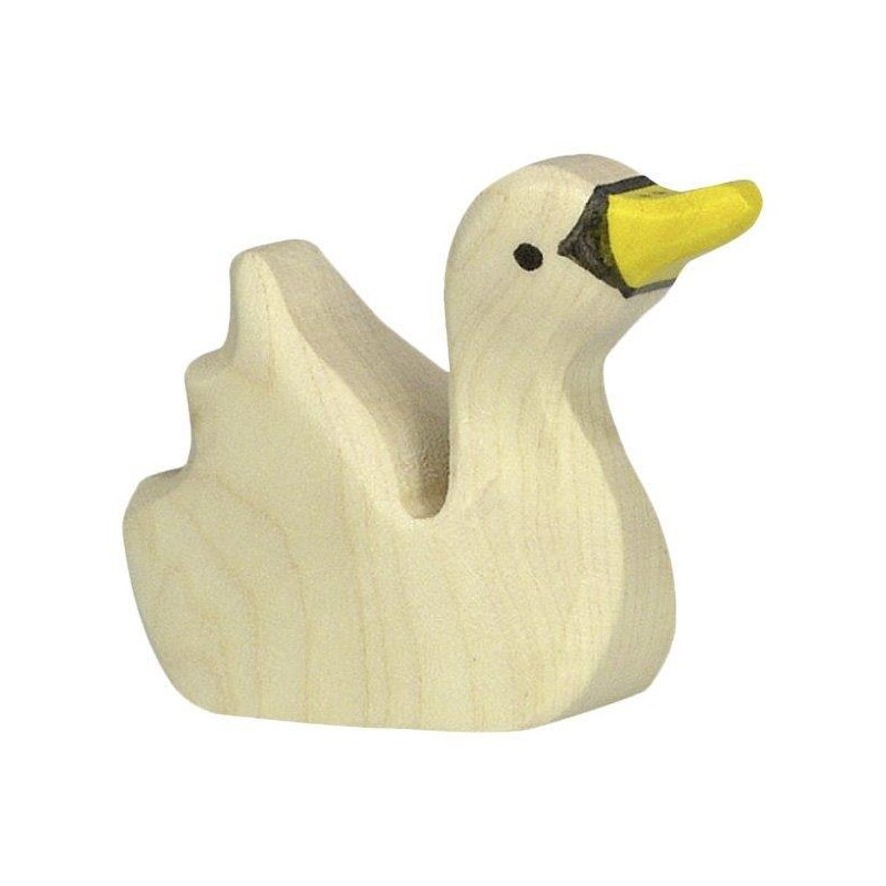 Figurine en Bois Holztiger le bébé Cygne Blanc - Holztiger