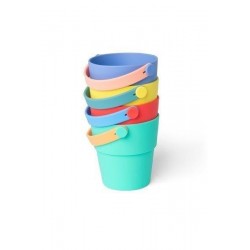 Lot de 4 sceaux en silicone colorés et percés - Little L