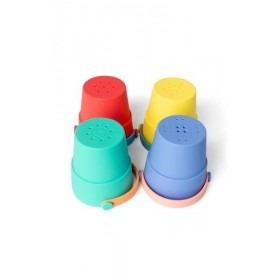 Lot de 4 sceaux en silicone colorés et percés - Little L