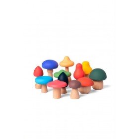 Coffret de 12 Champignons et bois et silicone - Little L