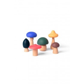 Coffret de 12 Champignons et bois et silicone - Little L