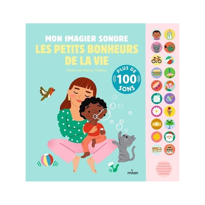 Edition Milan - Mon grand Livre imagier Sonore les petits bonheurs de la vie - Editions Milan