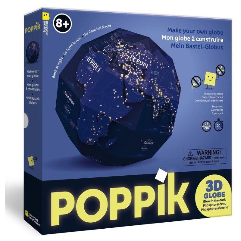 Poppik mon globe terrestre à construire phosphorescent - Poppik