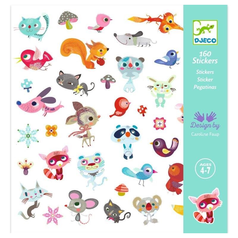 Djeco Stickers en 160 Gommettes sur le thème des petits animaux - Djeco