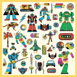 Djeco Stickers en 160 Gommettes sur le thème des robots - Djeco