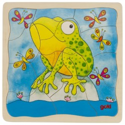 Goki Puzzle en bois Le Cycle de la grenouille 4 couches - Goki