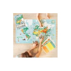 Poppik La Carte du Monde en 1600 stickers - Poppik