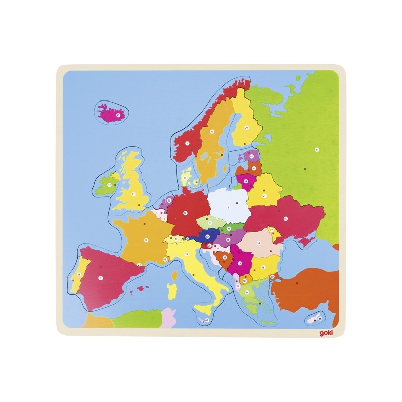 Goki Puzzle en Bois l'Europe 35 Pièces - Goki