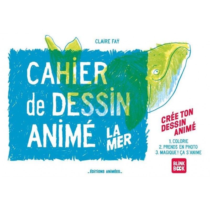 Livre Cahier de dessin Animé La mer - Editions Animés Blink Book