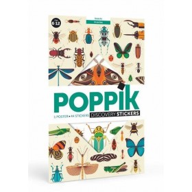 Poppik Stickers 44 gommettes  Poster Géant les Insectes - Poppik