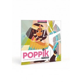 Poppik Stickers Les Princesses 3 Puzzles en 3 x 35 Gommettes - Poppik