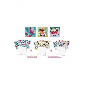 Poppik Stickers Les Princesses 3 Puzzles en 3 x 35 Gommettes - Poppik