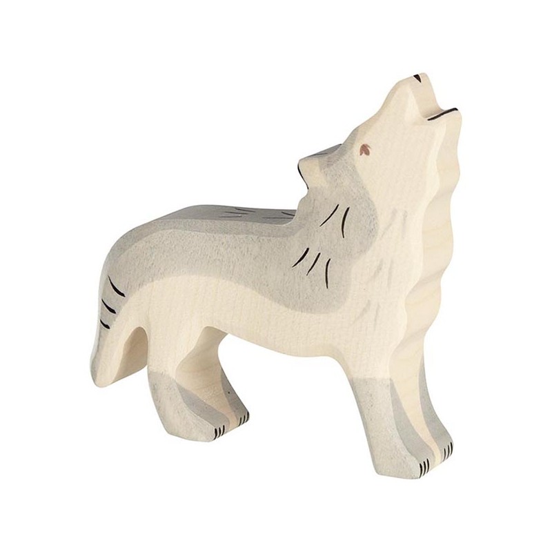 Figurine en Bois Holztiger Loup Hurlant - Holztiger