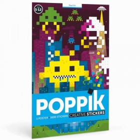 Poppik Stickers Mon Poster Pixel Art en 1600 Gommettes - Poppik