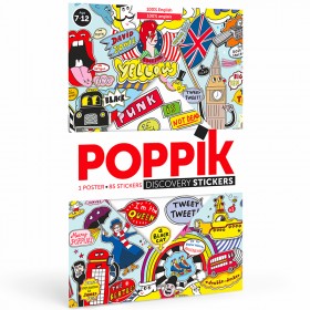 Poppik Stickers Mon poster 100% English en 85 gommettes - Poppik
