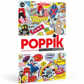 Poppik Stickers Mon poster 100% English en 85 gommettes - Poppik