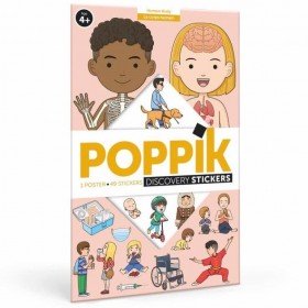 Poppik Stickers Mon poster sur le Corps Humain en 49 gommettes - Poppik