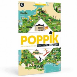 Poppik Le poster stickers la Carte de la France en 88 gommettes - Poppik