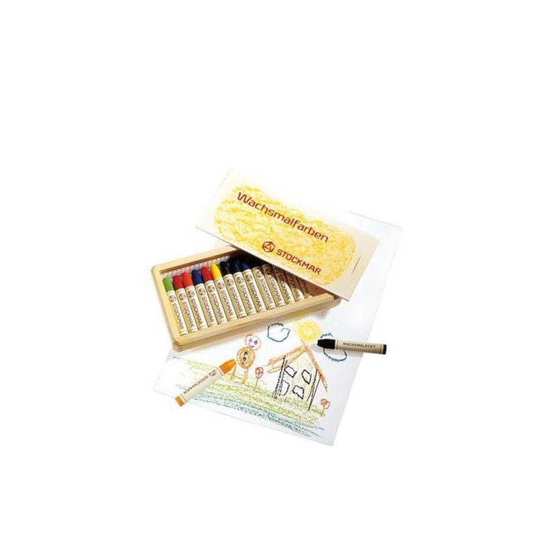 Stockmar 16 crayons de cire couleurs en coffret de bois - Stockmar