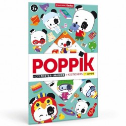 Poppik Construit ton poster Gadou avec 43 stickers - Poppik