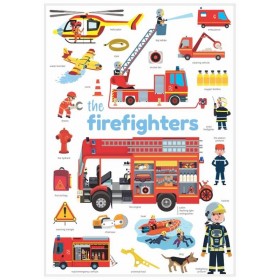 Poppik mon mini poster des pompiers en 22 stickers - Poppik