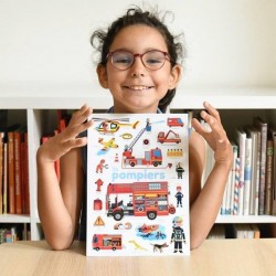 Poppik mon mini poster des pompiers en 22 stickers - Poppik