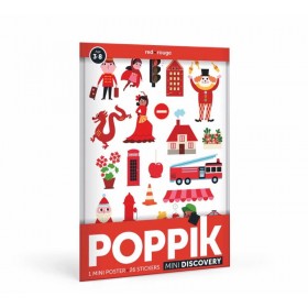 Poppik Découvre la couleur Rouge grâce à la Ville en 21 stickers - Poppik