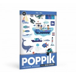 Poppik mini poster pour découvrir la couleur Bleu grâce au thème de la Mer - Poppik