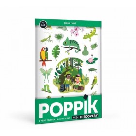 Poster Poppik mini pour découvrir la couleur Verte en 24 stickers - Poppik